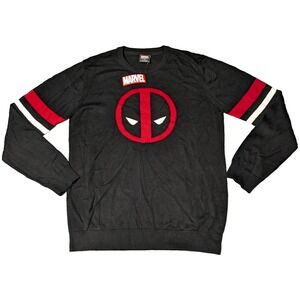 MARVEL DEADPOOL Men XL Acrylic Cotton Pullover Black Bioworld Sweater NEW‎